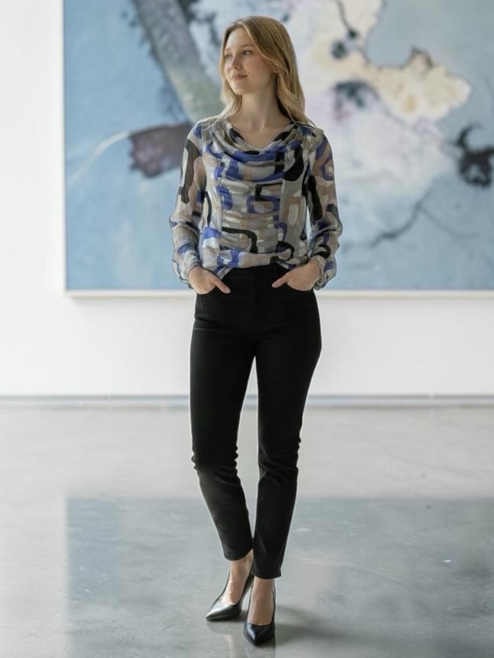 Doncaster Collection Side Zip Ruched Front Silk Blouse NWT (TSE)